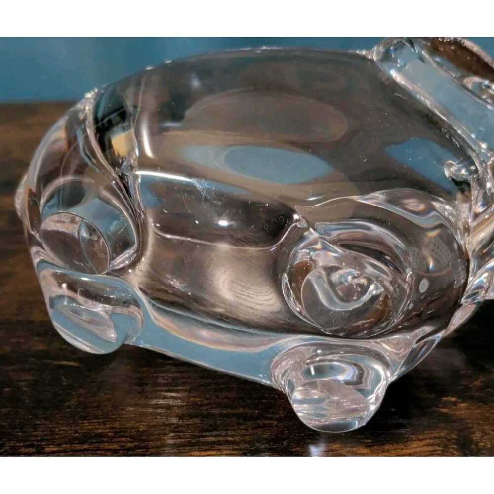 Vannes Le Chatel Lead Crystal Glass Ram Trinket Jewelry Pipe Holder Shelf Decor